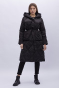 Оптом Пальто утепленное зимнее женское УЦЕНКА черного цвета 0115Ch