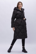 Оптом Пальто утепленное зимнее женское УЦЕНКА черного цвета 0115Ch, фото 3