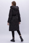 Оптом Пальто утепленное зимнее женское УЦЕНКА черного цвета 0115Ch в Екатеринбурге, фото 4