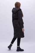 Оптом Пальто утепленное зимнее женское УЦЕНКА черного цвета 0115Ch в Екатеринбурге, фото 5