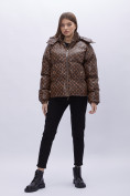 Оптом Куртка зимняя женская УЦЕНКА коричневого цвета 0125K в Казани, фото 2