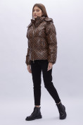 Оптом Куртка зимняя женская УЦЕНКА коричневого цвета 0125K в Казани, фото 3
