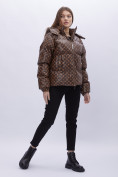 Оптом Куртка зимняя женская УЦЕНКА коричневого цвета 0125K в Казани, фото 4