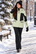 Оптом Женский горнолыжный костюм светло-зеленого цвета 0125ZS, фото 11