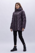 Оптом Куртка зимняя женская УЦЕНКА темно-фиолетового цвета 0128TF в Казани, фото 2