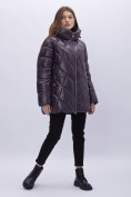 Оптом Куртка зимняя женская УЦЕНКА темно-фиолетового цвета 0128TF, фото 3