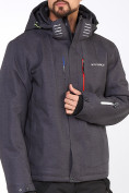 Оптом Мужская зимняя горнолыжная куртка большого размера темно-серого цвета 19471TC, фото 8