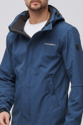 Оптом Спортивный костюм мужской softshell синего цвета 02010S в Волгоградке, фото 4