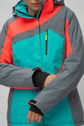 Оптом Горнолыжный костюм женский зеленого цвета 02011Z в Перми, фото 12