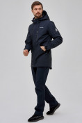 Оптом Спортивный костюм мужской softshell темно-синего цвета 02018-1TS в Омске