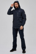 Оптом Спортивный костюм мужской softshell темно-синего цвета 02018-1TS, фото 6