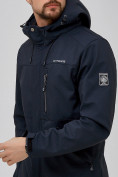 Оптом Спортивный костюм мужской softshell темно-синего цвета 02018-1TS в Екатеринбурге, фото 9