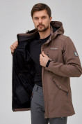 Оптом Спортивный костюм мужской softshell коричневого цвета 02018K, фото 8