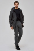 Оптом Спортивный костюм мужской softshell темно-серого цвета 02018TC в Екатеринбурге, фото 3