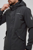 Оптом Спортивный костюм мужской softshell темно-серого цвета 02018TC в Омске, фото 6