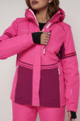 Оптом Горнолыжный костюм женский розового цвета 021530R в Казани, фото 10