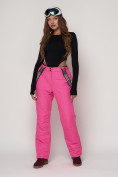 Оптом Горнолыжный костюм женский розового цвета 021530R, фото 19