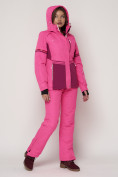 Оптом Горнолыжный костюм женский розового цвета 021530R в Екатеринбурге, фото 8