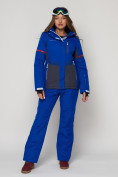 Оптом Горнолыжный костюм женский синего цвета 021530S, фото 4