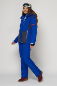 Оптом Горнолыжный костюм женский синего цвета 021530S в Казани, фото 5