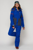 Оптом Горнолыжный костюм женский синего цвета 021530S в Казани, фото 7