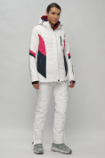 Оптом Горнолыжный костюм женский белого цвета 02201Bl в Перми, фото 3