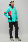 Оптом Горнолыжный костюм женский бирюзового цвета 02201Br в Самаре, фото 3