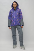 Оптом Горнолыжный костюм женский фиолетового цвета 02216F, фото 5