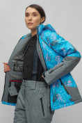 Оптом Горнолыжный костюм женский синего цвета 02216S в Казани, фото 14