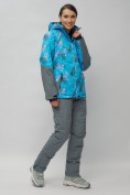 Оптом Горнолыжный костюм женский синего цвета 02216S в Сочи, фото 3