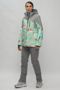 Оптом Горнолыжный костюм женский бирюзового цвета 02252Br в Саратове, фото 2