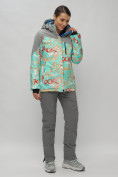Оптом Горнолыжный костюм женский бирюзового цвета 02252Br в Саратове, фото 3