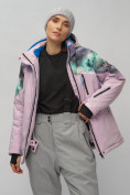 Оптом Горнолыжный костюм женский большого размера фиолетового цвета 02263F, фото 17