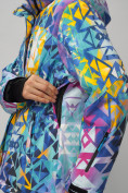 Оптом Горнолыжный костюм женский большого размера разноцветного цвета 02270Rz в Челябинске, фото 15