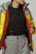 Оптом Горнолыжный костюм женский большого размера желтого цвета 02272-1J в Воронеже, фото 17