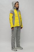 Оптом Горнолыжный костюм женский большого размера желтого цвета 02272-1J в Омске, фото 8