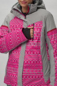 Оптом Горнолыжный костюм женский большого размера розового цвета 02272-1R в Воронеже, фото 10