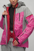 Оптом Горнолыжный костюм женский большого размера розового цвета 02272-1R, фото 13