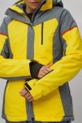 Оптом Горнолыжный костюм женский желтого цвета 02272-2J в Казани, фото 11