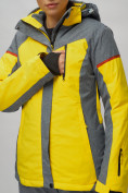 Оптом Горнолыжный костюм женский желтого цвета 02272-2J в Перми, фото 9