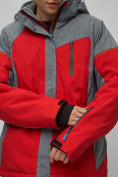 Оптом Горнолыжный костюм женский большого размера красного цвета 02272-3Kr в Барнауле, фото 10