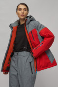 Оптом Горнолыжный костюм женский большого размера красного цвета 02272-3Kr в Екатеринбурге, фото 14