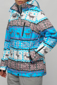 Оптом Горнолыжный костюм женский большого размера синего цвета 02277S в Казани, фото 10