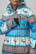 Оптом Горнолыжный костюм женский большого размера синего цвета 02277S в Воронеже, фото 12