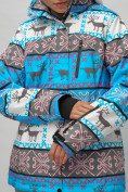 Оптом Горнолыжный костюм женский большого размера синего цвета 02277S в Воронеже, фото 14