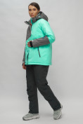 Оптом Горнолыжный костюм женский большого размера бирюзового цвета 02278Br в Сочи, фото 2