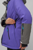 Оптом Горнолыжный костюм женский большого размера фиолетового цвета 02278F в Омске, фото 11