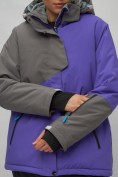 Оптом Горнолыжный костюм женский большого размера фиолетового цвета 02278F в Омске, фото 12
