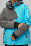 Оптом Горнолыжный костюм женский большого размера голубого цвета 02278Gl в Сочи, фото 12