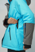 Оптом Горнолыжный костюм женский большого размера голубого цвета 02278Gl в Волгоградке, фото 13